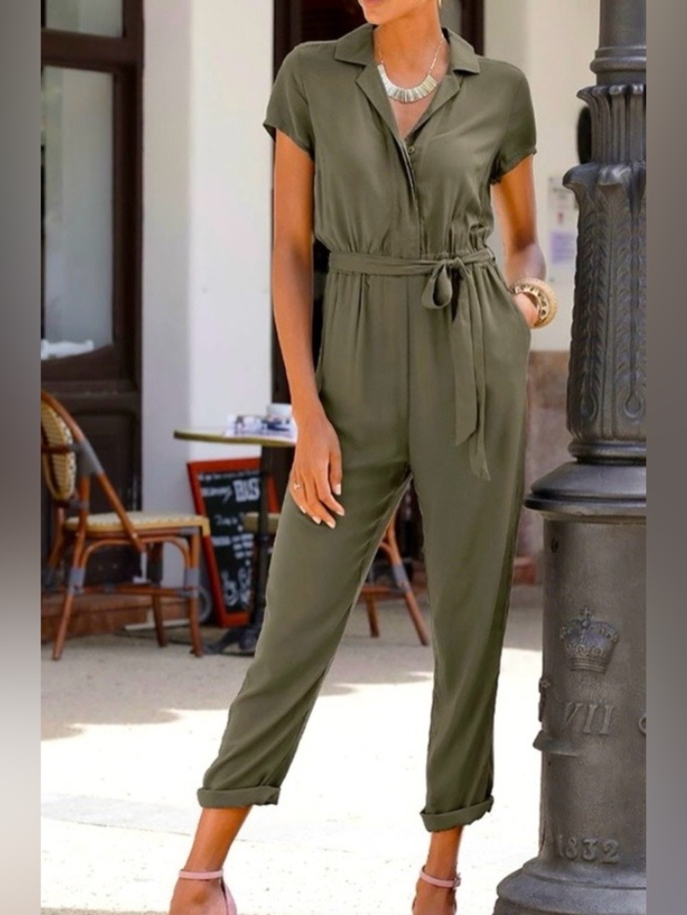 Lascana green olive jumpsuit size Small New